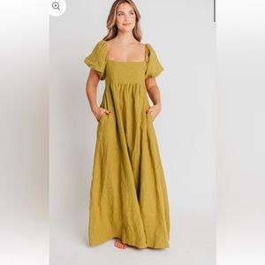 A. Ren Linen Puff Sleeve dress